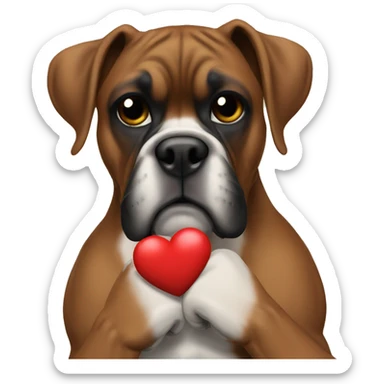 Boxer with heart  sticker
