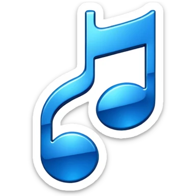 3D blue music icon logo note  no background unique y2k sticker