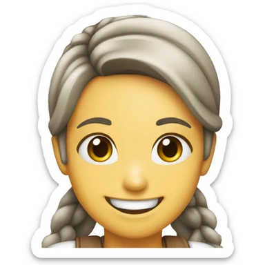 Girl smilng and doing the victory sing sticker