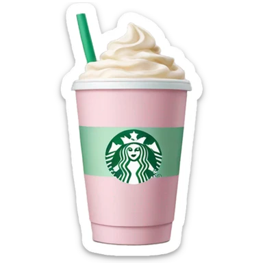 A pastel pink sturbucks coffee sticker