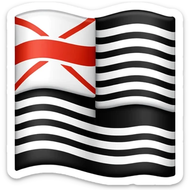 A simple flag with black and white horizontal lines, without any stars and black part sticker