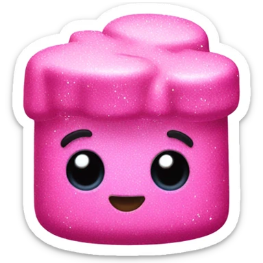 Hot pink marshmallow with glitter sticker