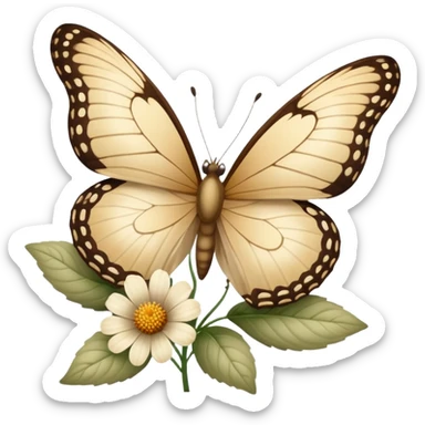бабочка beige sticker