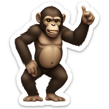 Ape with middle finger up sticker