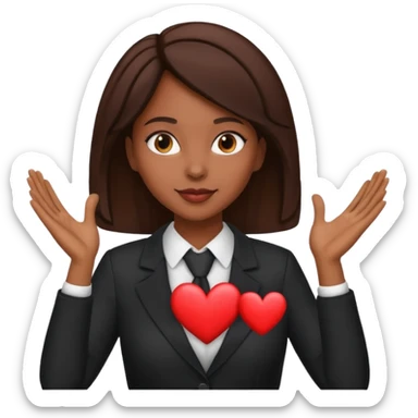 Black woman lawyer making heart shape with hands sticker