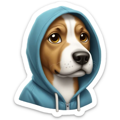 dog wearing a hoodie sticker