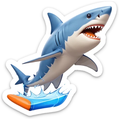 shark with blue nike shoes doing orange justice from fortnite sticker