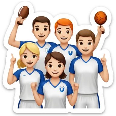 Community sports team celebrating sticker