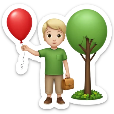 Child + balloon, Park Visitor, with park. sticker