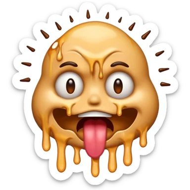 head exploding emoji combined with drooling and melting face features sticker