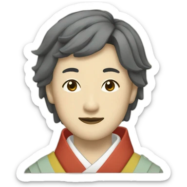 lgbt-scholar-in-the-heian-era-with-short-hair sticker