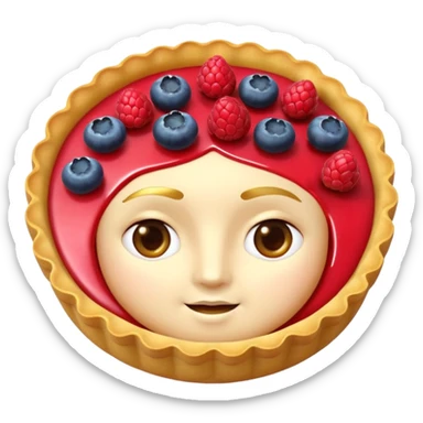 tart food in 3d memoji style sticker