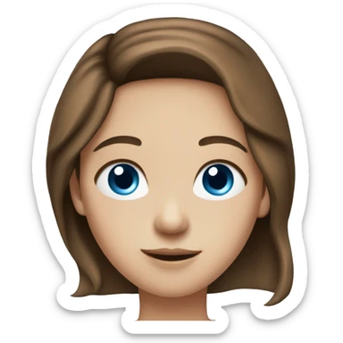 Brown hair blue eyes girl with cigarette  sticker