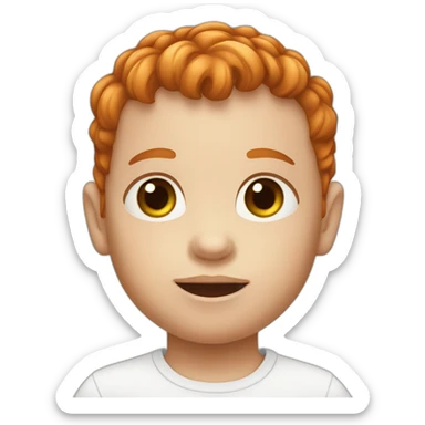 Ginger head baby boy woth dark brown eyes sticker
