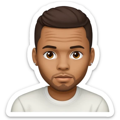 Chris Brown with dark brown hair sticker