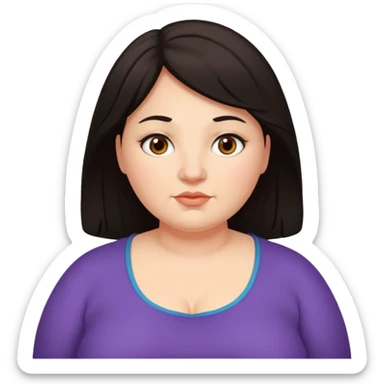 Darkhaired, slightly overweight woman. sticker