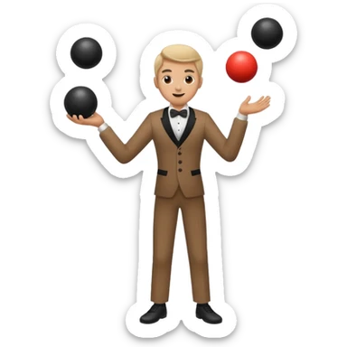 The juggler is tossing two bombs. sticker