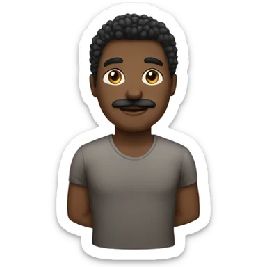 Melanin male with mustache sticker