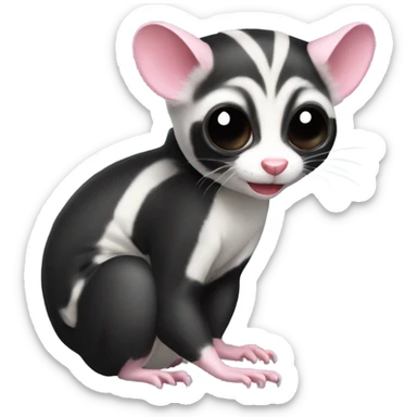 Sugar glider wearing taekwondo black bel  sticker