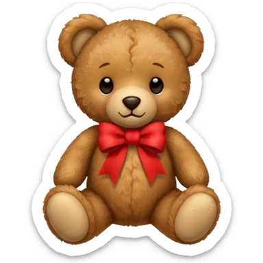 teddy bear with red ribbon sticker
