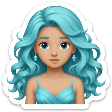 Luna en acuario sticker