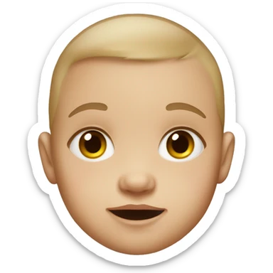 White infant with brown eyes sticker