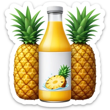 Pineapple juice bottle sticker