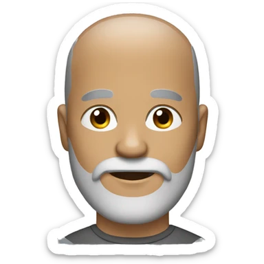 man with shaved head and beard with some gray hair mixed in the beard sticker