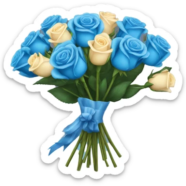 Blue  roses bouquet  sticker