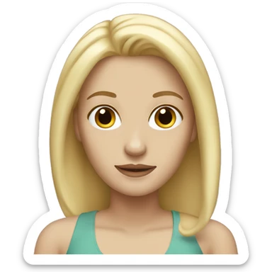 white woman with blonde side part hair  sticker