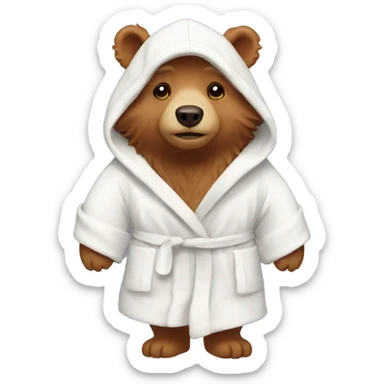 Paddington wearing a white bath robe sticker