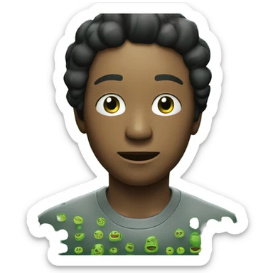 Una persona de pelo lacio y largo de color negro de piel morena y color de ojos verdes jugando en un playstation 4 sticker