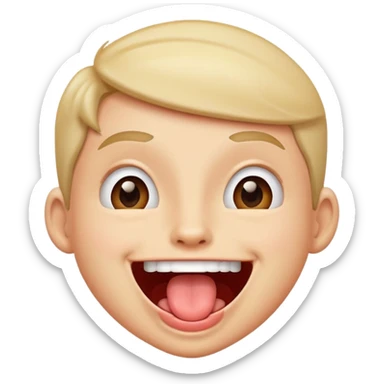 Super excited with toung out  sticker