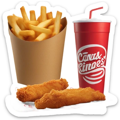 raising canes box combo with soda sticker