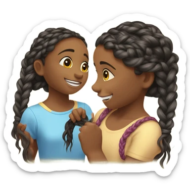 Khalyn braiding little girl’s hair  sticker