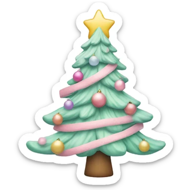 Pastel Christmas tree sticker