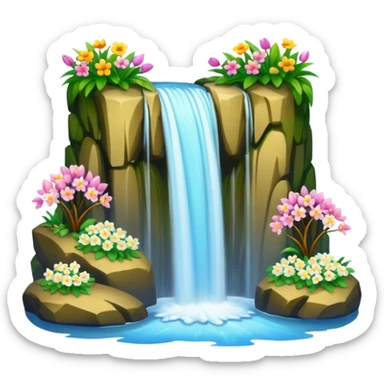 spring with flowers waterfall sticker