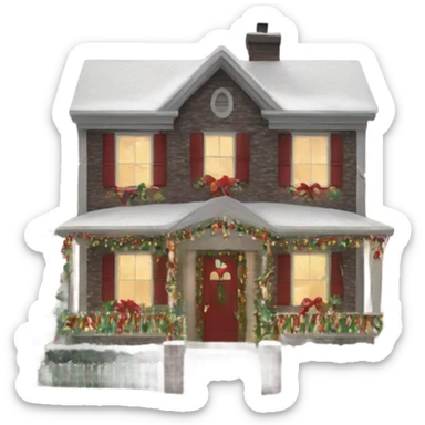 townhome decorated for Christmas sticker