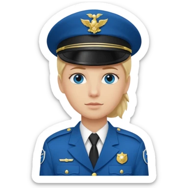Blonde hair, blue eyed, SS officer sticker
