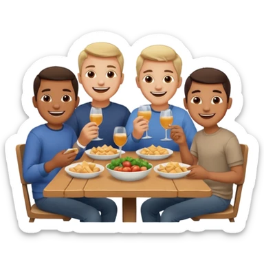 dia de jantar com amigos de infancia, mas so homens sticker