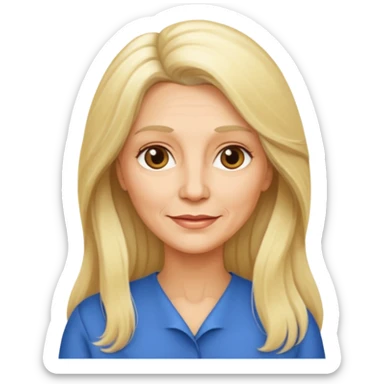 Femme 60 ans blonde cheveux long sticker