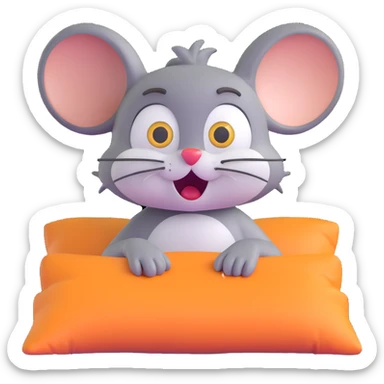 Jerry from Tom and Jerry cartoon waking up startled with wide eyes sticker