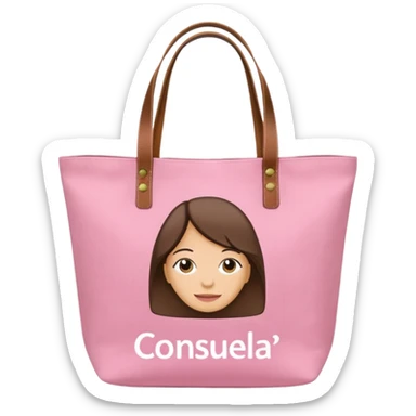 Consuela pink tote bag sticker