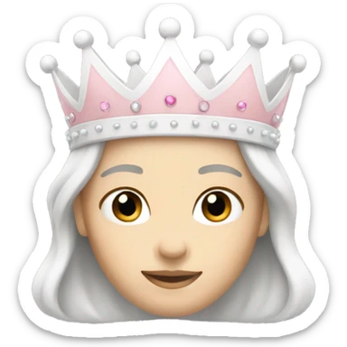 White and pastel pink crown sticker