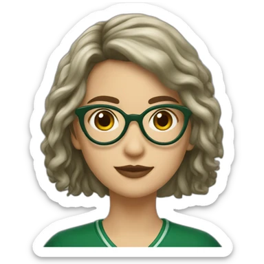 chica blanca con lentes y cabello legro liso de la casa de slytherin sticker