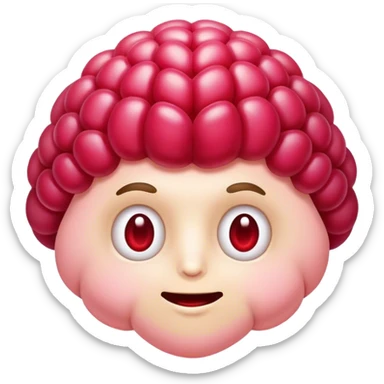 A friendly raspberry brain, realistc sticker