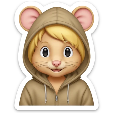 yellow haired mice with hoodie sticker