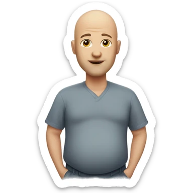 Bald pregnant man sticker