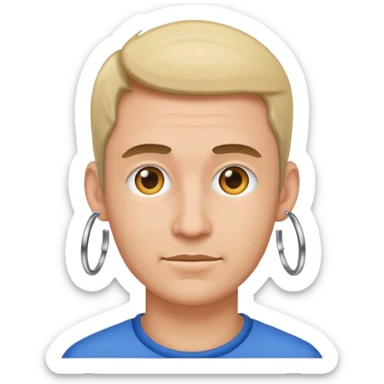 man wearing hoop earrings sticker