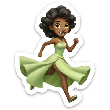 tiana princess running  sticker
